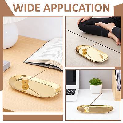 2Pcs Hexagon Brass Incense Burner Holder AJEW-ME0004-08-1
