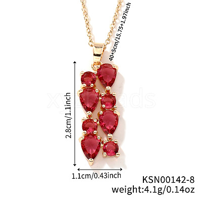 Brass Cubic Zirconia Long Tassel Pendant Necklaces for Fashionable Statement Style DV3387-8-1