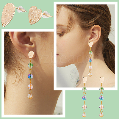 20Pcs 2 Style Brass Stud Earring Findings KK-DC0001-46-1