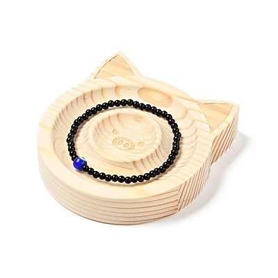 Pine Wooden Bangle Bracelet Finger Ring Diplay Holder Tray BDIS-D002-03B-02-1