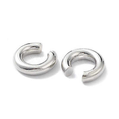 Rack Plating Brass Ring Cuff Earrings for Women EJEW-H135-01P-02-1