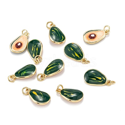 Brass Enamel Charms LS-KK-A155-05G-1