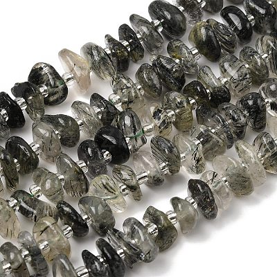Natural Green Rutilated Quartz Beads Strands G-L649-C02-01-1