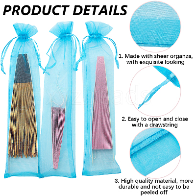 100Pcs Organza Drawstring Bags for Chinese Fan OP-GF0001-02A-1