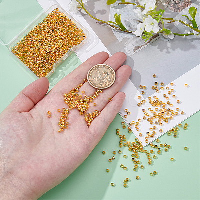 1000Pcs Brass Crimp Beads KK-UN0004-96-1