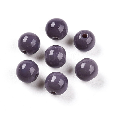 Opaque Solid Color Glass Beads GLAA-N007-8mm-A07-1
