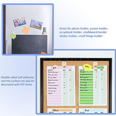 50Pcs Plastic Self-adhesion Photo Paper Craft Clips AJEW-GA0009-88-1