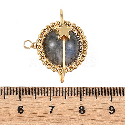 Natural Labradorite Copper Wire Wrapped Pendants PALLOY-TA00426-04-1
