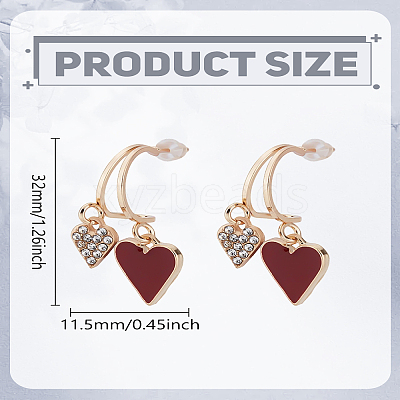 1 Pair Alloy Rhinestone Dangle Stud Earrings EJEW-LP0003-74A-1