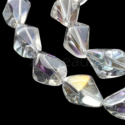 Electroplate Transparent Glass Beads Strands EGLA-E060-01A-1
