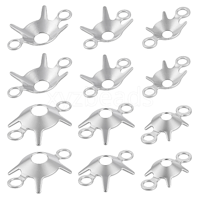 12Pcs Sterling Silver Rhinestone Claw Settings STER-BC0003-82-1