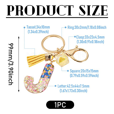 Alloy Resin Polygon Keychains KEYC-TADJ0002-03G-J-1