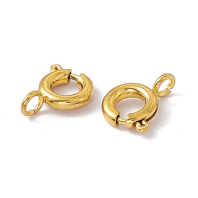 PVD Vacuum Plating 201 Stainless Steel Spring Ring Clasps STAS-J401-LD023-6-1