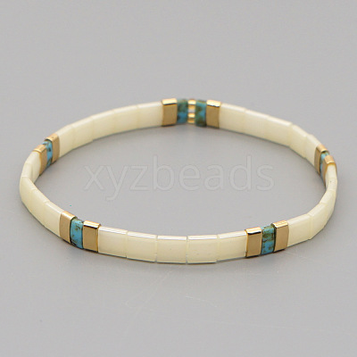 Bohemian Glass Seed Beaded Stretch Bracelets JM4508-69-1