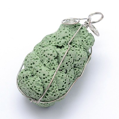 Irregular Synthetic Lava Rock Big Pendants G-L351-02A-1