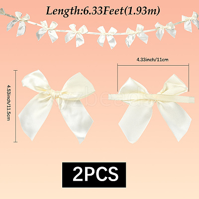 2Pcs Cloth Bowknot Hanging Banner for Christmas Tree Decoration AJEW-SP0002-82B-1