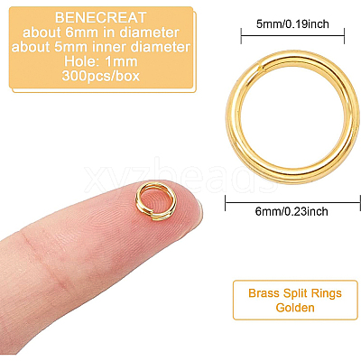 Brass Split Rings KK-BC0002-22-1