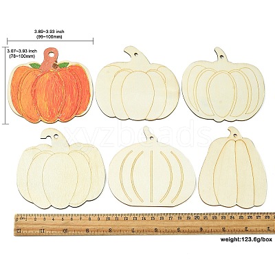 30pcs 6 Styles Wood Pendants WOOD-CJC0019-02-1