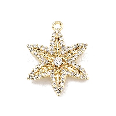Brass Pave Clear Cubic Zirconia Pendants KK-Z061-09G-02-1