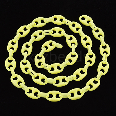 Handmade Opaque Acrylic Coffee Bean Chains CHAC-ZX0001-01I-1