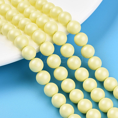 Baking Paint Pearlized Glass Pearl Bead Strands HY-N002-8mm-B03-1