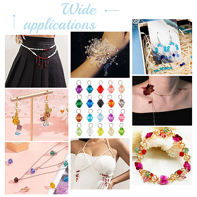 100Pcs 20 Colors Acrylic Pendants PALLOY-PH01746-1