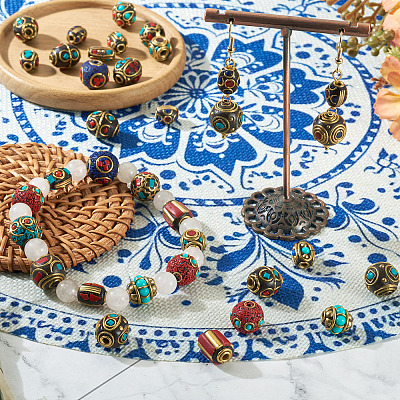 Handmade Tibetan Style Beads TIBEB-TAC0003-01-1