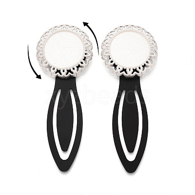 Alloy & Iron Bookmark Cabochon Settings PALLOY-N184-07S-1