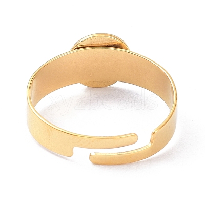 Ion Plating(IP) Adjustable 304 Stainless Steel Finger Rings Components STAS-P291-03A-G-1