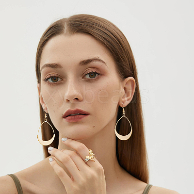 4 Pairs 4 Style Alloy Dangle Earrings for Women EJEW-FI0002-82-1