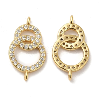 925 Sterling Silver Micro Pave Clear Cubic Zirconia Connector Charms STER-I010-03G-1
