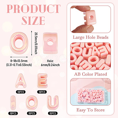 50Pcs 5 Styles UV Plating Opaque Acrylic Beads PACR-TA0001-31D-1