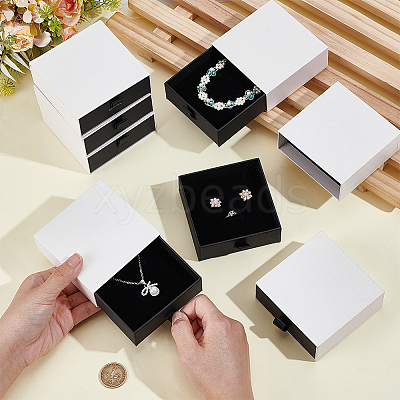 Cardboard Jewelry Set Packing Drawer Boxes CON-WH0115-43A-1