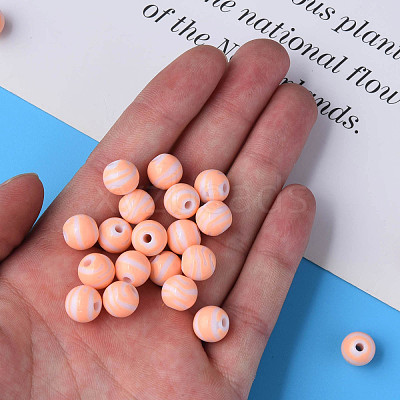 Opaque Striped Acrylic Beads MACR-S373-27D-08-1
