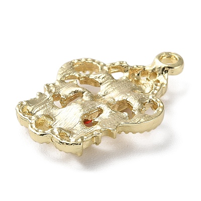 Rack Plating Light Gold Alloy Rhinestone Pendants LS-PALLOY-Z016-05G-1