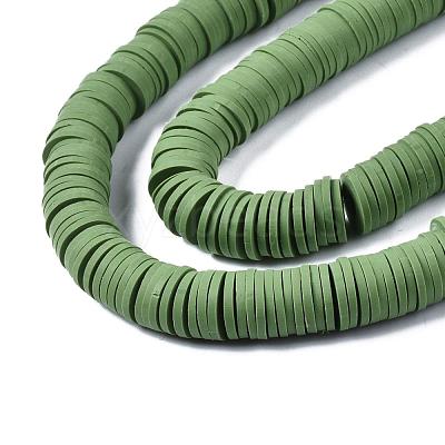 Flat Round Handmade Polymer Clay Beads CLAY-R067-10mm-43-1
