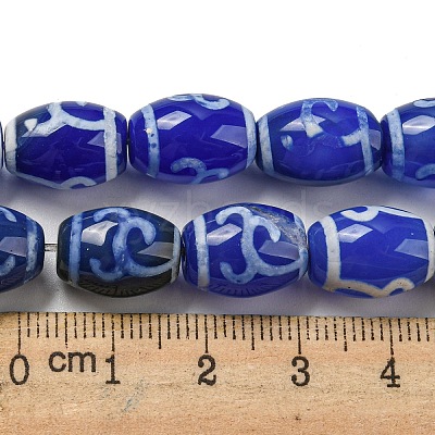 Blue Tibetan Style dZi Beads Strands TDZI-NH0001-C07-01-1