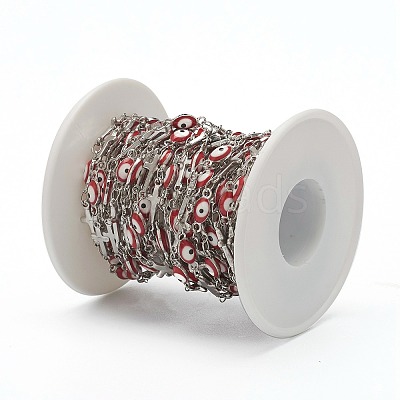 304 Stainless Steel Enamel Link Chains STAS-H145-12P-1