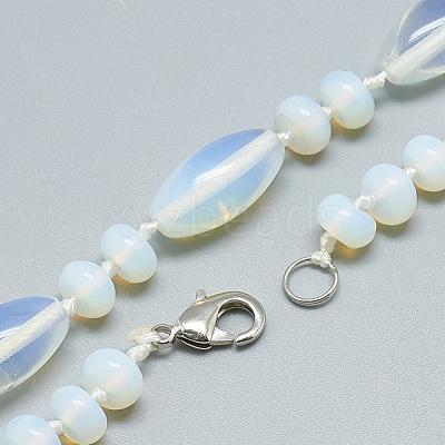 Opalite Beaded Necklaces NJEW-S388-14-1