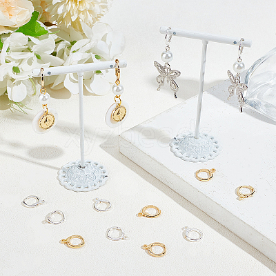 20Pcs 2 Color Brass Leverback Earring Findings KK-BBC0013-63-1