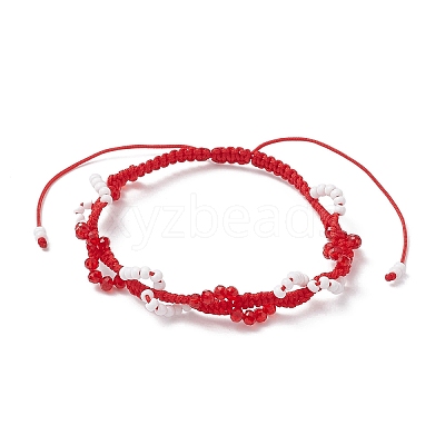 Glass Seed Beads Braided Beaded Bracelets for Women BJEW-MZ00215-04-1