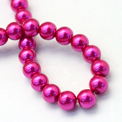 Baking Paint Pearlized Glass Pearl Round Bead Strands HY-Q003-10mm-17-1