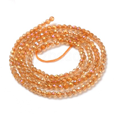 Electroplate Transparent Glass Beads Strands GLAA-H021-01A-FR06-1