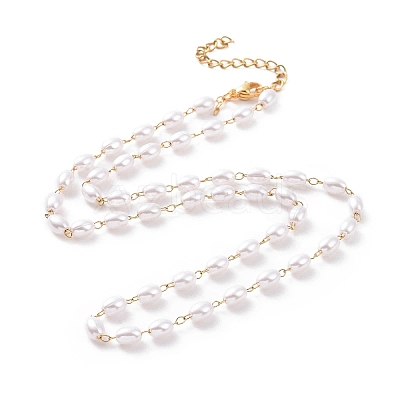 PVD Vacuum Plating 304 Stainless Steel Beaded Necklaces NJEW-E064-05G-1