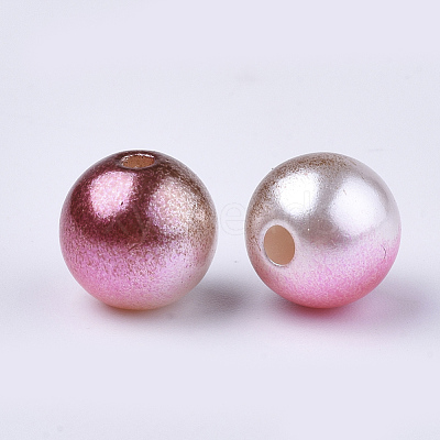 Rainbow ABS Plastic Imitation Pearl Beads OACR-Q174-8mm-10-1