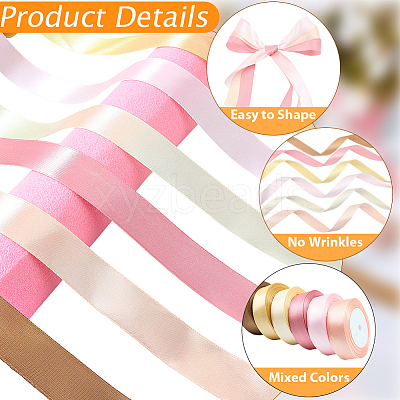 6 Rolls 6 Colors Polyester Ribbon OCOR-CP0001-27A-1