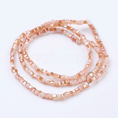 Electroplate Glass Beads Strands X-EGLA-F121-HR-B04-1