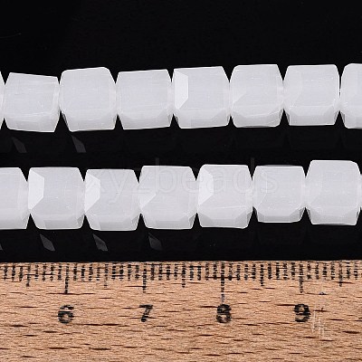 Imitation Jade Glass Beads Strands GLAA-R041-8x8mm-B01-1