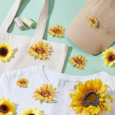 Flower Self Adhesive Computerized Embroidery Cloth Iron on/Sew on Patches PATC-GA0001-84A-1