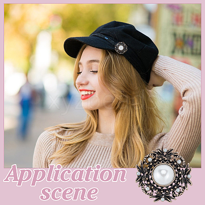 6Pcs ABS Plastic Imitation Pearl Shank Buttons BUTT-PH0001-51AG-1